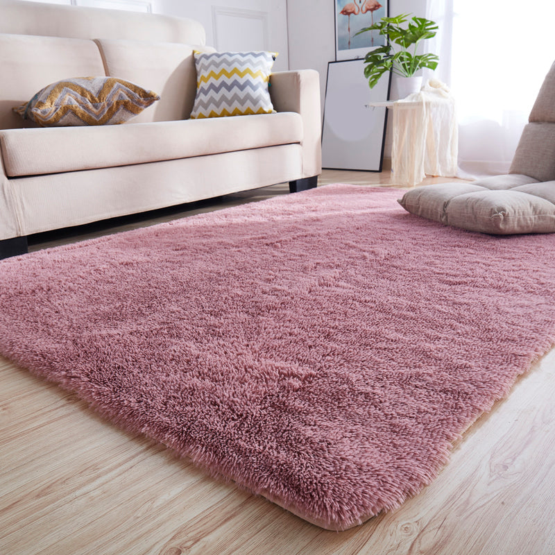 Casual Decoration Rug Multicolored Solid Color Indoor Rug Polyster Non-Slip Backing Easy Care Area Carpet Pink Clearhalo 'Area Rug' 'Casual' 'Rugs' Rug' 2374912