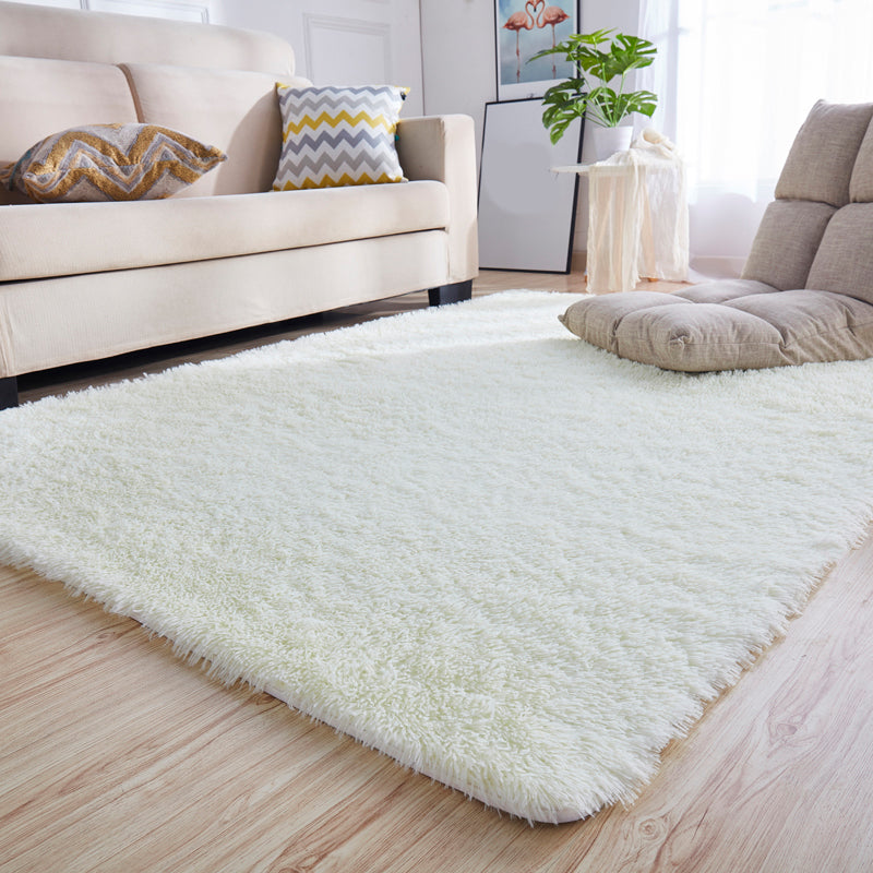 Casual Decoration Rug Multicolored Solid Color Indoor Rug Polyster Non-Slip Backing Easy Care Area Carpet White Clearhalo 'Area Rug' 'Casual' 'Rugs' Rug' 2374914