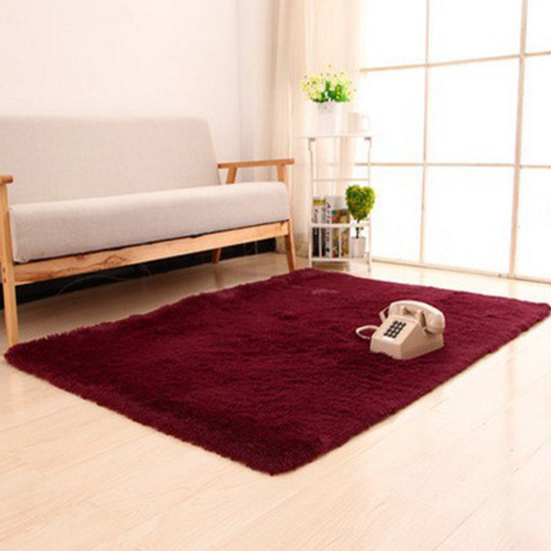 Relaxing Decoration Rug Multicolored Solid Color Area Carpet Polyster Anti-Slip Backing Pet Friendly Indoor Rug Burgundy Clearhalo 'Area Rug' 'Casual' 'Rugs' Rug' 2374929
