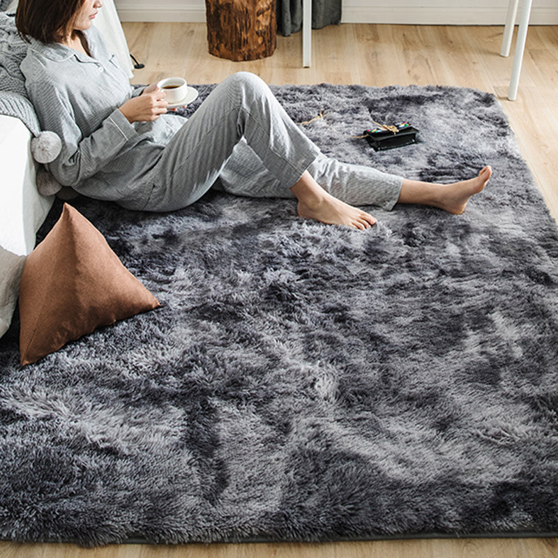 Multi Colored Living Room Rug Casual Solid Color Indoor Rug Synthetics Anti-Slip Backing Washable Area Carpet Grey Clearhalo 'Area Rug' 'Casual' 'Rugs' Rug' 2374942