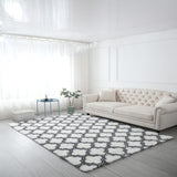 Calming Living Room Rug Multicolored Patterned Indoor Rug Shag Non-Slip Backing Pet Friendly Area Carpet White-Gray Clearhalo 'Area Rug' 'Casual' 'Rugs' Rug' 2374970