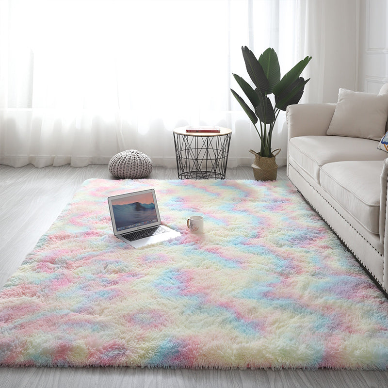 Calming Living Room Rug Multicolored Patterned Indoor Rug Shag Non-Slip Backing Pet Friendly Area Carpet Yellow-Blue Clearhalo 'Area Rug' 'Casual' 'Rugs' Rug' 2374971