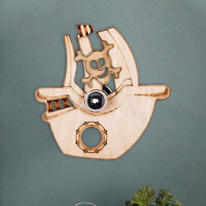 Kindergarten Corridor Pirate Ship Wall Light Wood Single Light Cartoon Beige Wall Lamp Beige Clearhalo 'Wall Lamps & Sconces' 'Wall Lights' Lighting' 237764