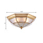 Cone Flush Mount Tradition Water Glass Brass 6/8/10 Bulbs Ceiling Light Fixture for Hallway, 15"/19.5"/23" Wide Clearhalo 'Ceiling Lights' 'Close To Ceiling Lights' 'Close to ceiling' 'Flush mount' Lighting' 237800