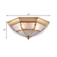 Cone Flush Mount Tradition Water Glass Brass 6/8/10 Bulbs Ceiling Light Fixture for Hallway, 15"/19.5"/23" Wide Clearhalo 'Ceiling Lights' 'Close To Ceiling Lights' 'Close to ceiling' 'Flush mount' Lighting' 237801
