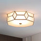 13"/17"/21" Wide Geometrical Flush Mount Traditional White Glass 2/3 Bulbs Ceiling Mount Chandelier Clearhalo 'Ceiling Lights' 'Close To Ceiling Lights' 'Close to ceiling' 'Flush mount' Lighting' 237936