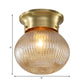 Globe Flush Mount Traditional Prismatic Glass 6"/7" Wide 1 Bulb Brass Ceiling Mount Chandelier Clearhalo 'Ceiling Lights' 'Close To Ceiling Lights' 'Close to ceiling' 'Flush mount' Lighting' 238024
