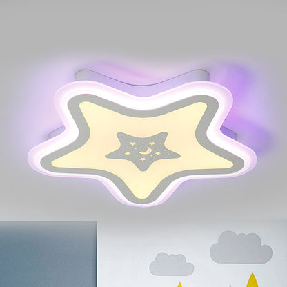 Contemporary White LED Flush Mount Light Star Acrylic Ceiling Fixture for Stairway Kindergarten White Clearhalo 'Ceiling Lights' 'Close To Ceiling Lights' 'Close to ceiling' 'Flush mount' Lighting' 238026