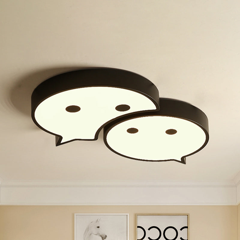 Baby Elf LED Ceiling Mount Light Cartoon Metal and Acrylic Ceiling Lamp for Child Bedroom Black Clearhalo 'Ceiling Lights' 'Close To Ceiling Lights' 'Close to ceiling' 'Flush mount' Lighting' 238210