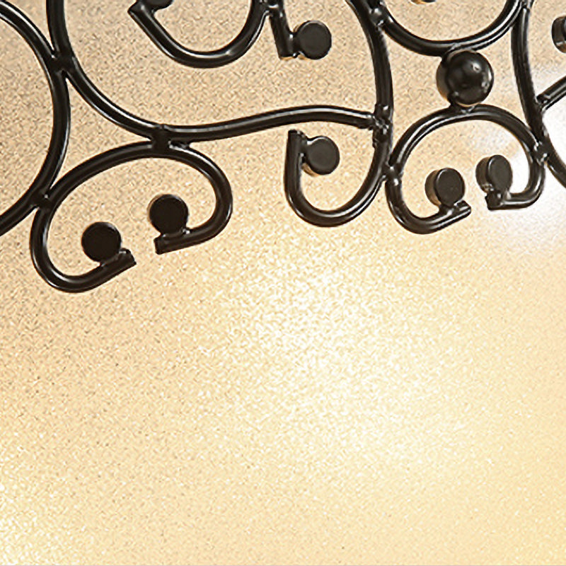 Black/Brass Bowl Shaped Semi Flush Mount Classic Frosted Glass 3/5 Lights Bedroom Ceiling Light Fixture Clearhalo 'Ceiling Lights' 'Close To Ceiling Lights' 'Close to ceiling' 'Glass shade' 'Glass' 'Semi-flushmount' Lighting' 238270