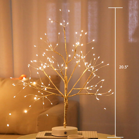 Artistic Pearl Tree LED Table Lamp Metal Girls Bedside Battery Powered Night Light Clearhalo 'Night Lights' 'Wall Lights' Lighting' 2384686