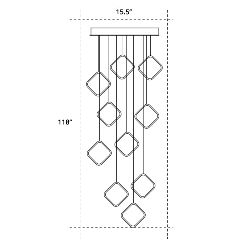 Metallic Halo Multi Pendant Light Minimalistic Golden LED Suspension Light for Stairway Clearhalo 'Ceiling Lights' 'Modern Pendants' 'Modern' 'Pendant Lights' 'Pendants' Lighting' 2384694