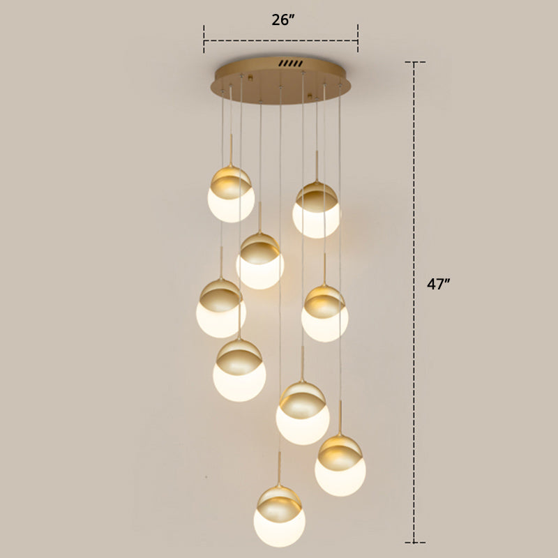 Disc Shaped Acrylic Cluster Pendant Postmodern Gold Finish LED Hanging Light for Restaurant 9 Gold Clearhalo 'Ceiling Lights' 'Modern Pendants' 'Modern' 'Pendant Lights' 'Pendants' Lighting' 2384696