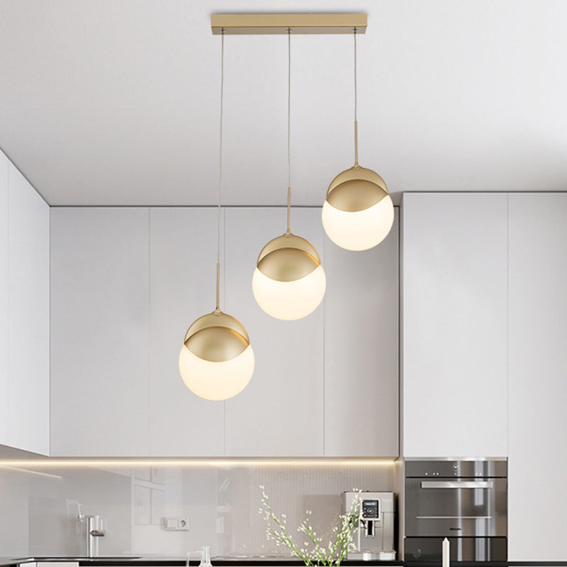 Disc Shaped Acrylic Cluster Pendant Postmodern Gold Finish LED Hanging Light for Restaurant Clearhalo 'Ceiling Lights' 'Modern Pendants' 'Modern' 'Pendant Lights' 'Pendants' Lighting' 2384698