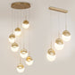 Disc Shaped Acrylic Cluster Pendant Postmodern Gold Finish LED Hanging Light for Restaurant Clearhalo 'Ceiling Lights' 'Modern Pendants' 'Modern' 'Pendant Lights' 'Pendants' Lighting' 2384699