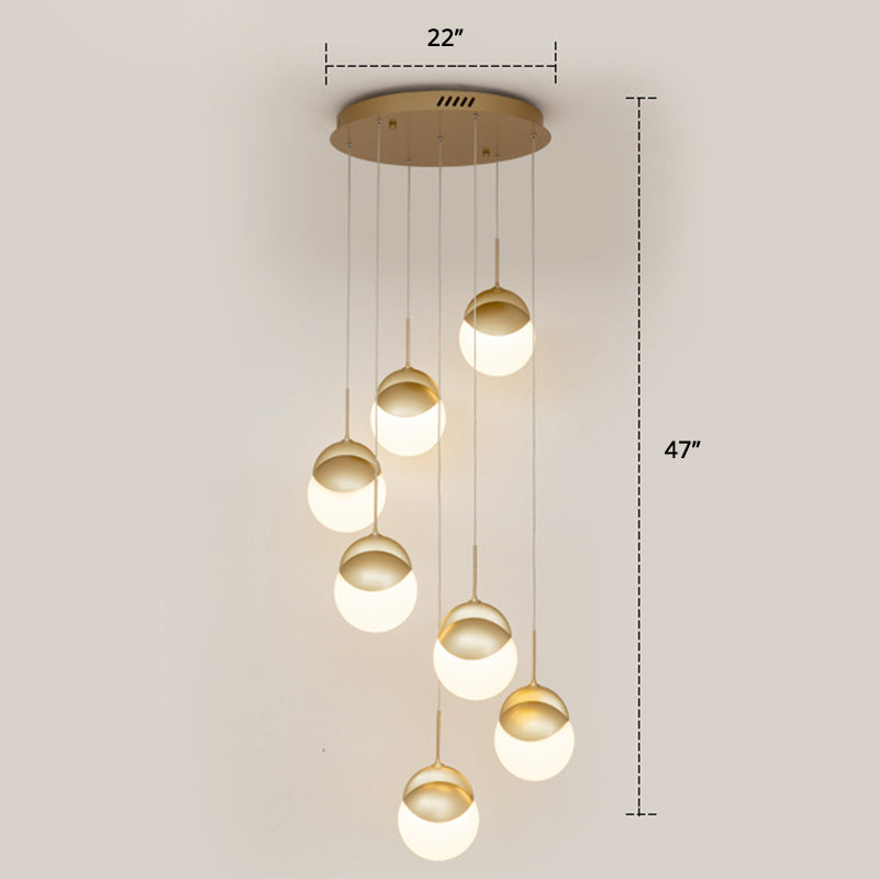 Disc Shaped Acrylic Cluster Pendant Postmodern Gold Finish LED Hanging Light for Restaurant 7 Gold Clearhalo 'Ceiling Lights' 'Modern Pendants' 'Modern' 'Pendant Lights' 'Pendants' Lighting' 2384700