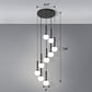 Globe Stairs Multi Lamp Ceiling Light Cream Glass Modern Pendant Lighting Fixture 12 Black Dome Clearhalo 'Ceiling Lights' 'Modern Pendants' 'Modern' 'Pendant Lights' 'Pendants' Lighting' 2384704