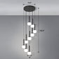 Globe Stairs Multi Lamp Ceiling Light Cream Glass Modern Pendant Lighting Fixture 9 Black Dome Clearhalo 'Ceiling Lights' 'Modern Pendants' 'Modern' 'Pendant Lights' 'Pendants' Lighting' 2384710