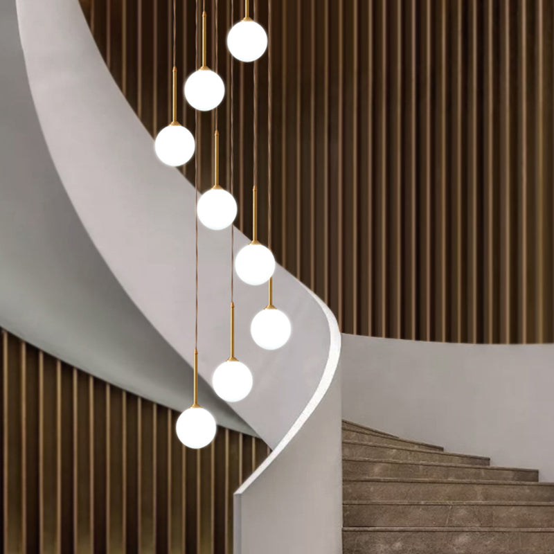 Spiral Cluster Pendant Light Minimalism Metal Living Room Suspension Lamp in Gold Clearhalo 'Ceiling Lights' 'Modern Pendants' 'Modern' 'Pendant Lights' 'Pendants' Lighting' 2384721