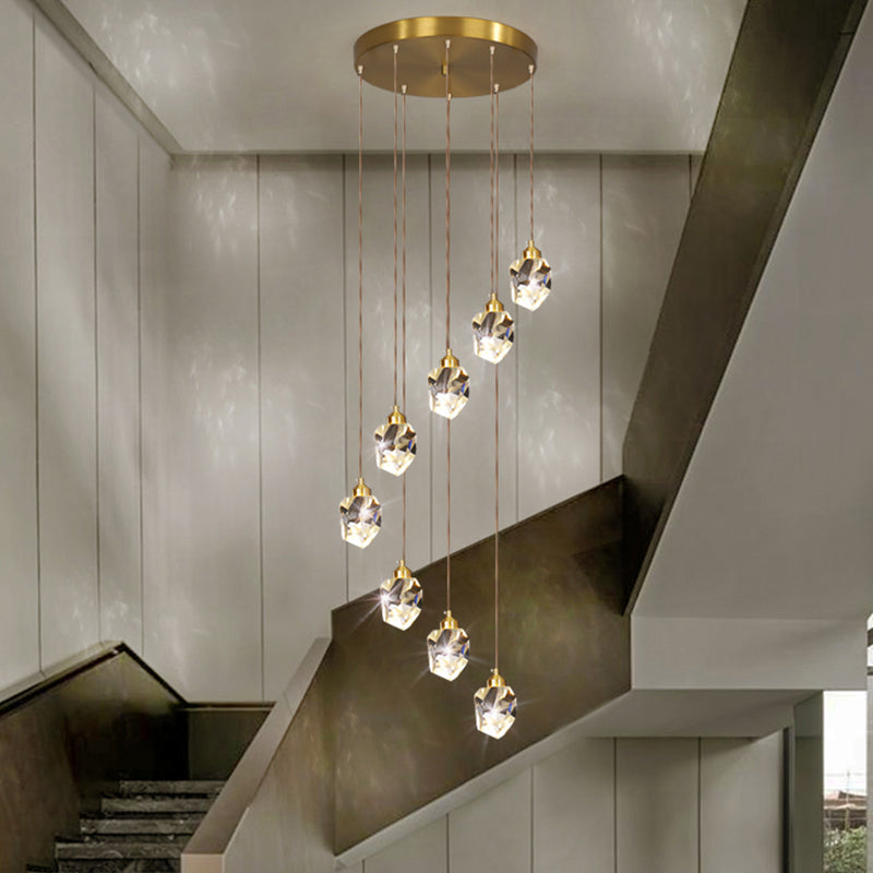 Spiral Cluster Pendant Light Minimalism Metal Living Room Suspension Lamp in Gold Clearhalo 'Ceiling Lights' 'Modern Pendants' 'Modern' 'Pendant Lights' 'Pendants' Lighting' 2384724