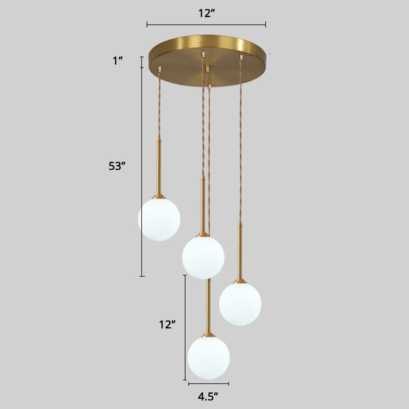 Spiral Cluster Pendant Light Minimalism Metal Living Room Suspension Lamp in Gold 4 Gold Globe Clearhalo 'Ceiling Lights' 'Modern Pendants' 'Modern' 'Pendant Lights' 'Pendants' Lighting' 2384733