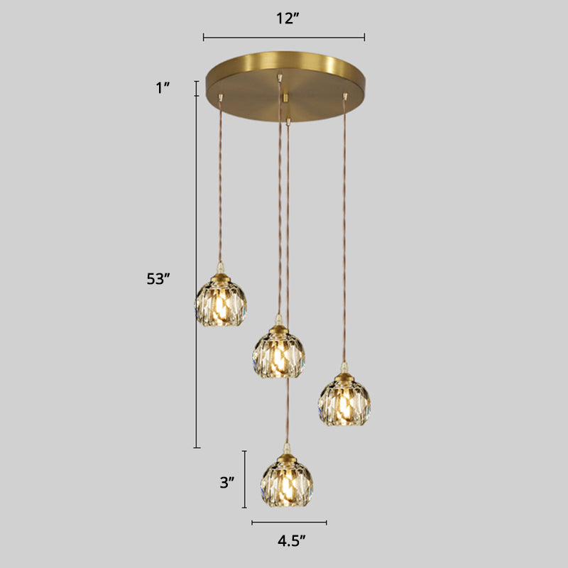 Spiral Cluster Pendant Light Minimalism Metal Living Room Suspension Lamp in Gold 4 Gold Rhombus Clearhalo 'Ceiling Lights' 'Modern Pendants' 'Modern' 'Pendant Lights' 'Pendants' Lighting' 2384738
