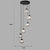 Stairway Multiple Lamp Pendant Minimalist Ceiling Light with Cylindrical Crystal Shade 6 Black Clearhalo 'Ceiling Lights' 'Modern Pendants' 'Modern' 'Pendant Lights' 'Pendants' Lighting' 2384751