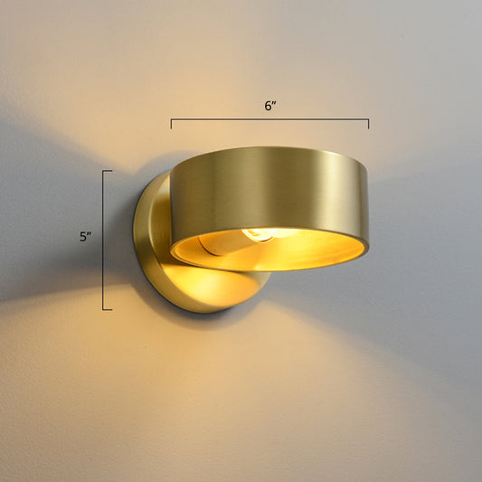 Metal Circle Wall Lamp Fixture Minimalist 1 Head Brass Sconce Lighting for Bedroom Clearhalo 'Cast Iron' 'Glass' 'Industrial' 'Modern wall lights' 'Modern' 'Tiffany' 'Traditional wall lights' 'Wall Lamps & Sconces' 'Wall Lights' Lighting' 2384903