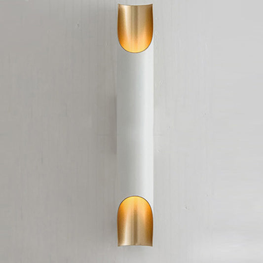 Tubular Aluminum Wall Light Fixture Post-Modern Wall Lighting Sconce for Living Room 1.0 White Clearhalo 'Cast Iron' 'Glass' 'Industrial' 'Modern wall lights' 'Modern' 'Tiffany' 'Traditional wall lights' 'Wall Lamps & Sconces' 'Wall Lights' Lighting' 2384930