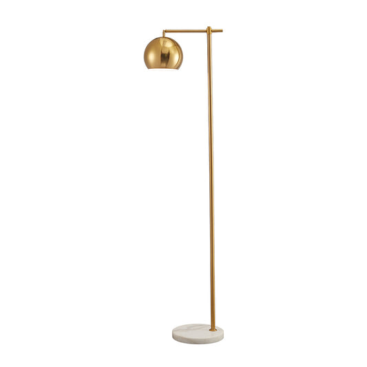 Dome Metal Standing Floor Light Minimalist 1-Bulb Gold Floor Lamp with Adjustable Joint Clearhalo 'Floor Lamps' 'Lamps' Lighting' 2384942