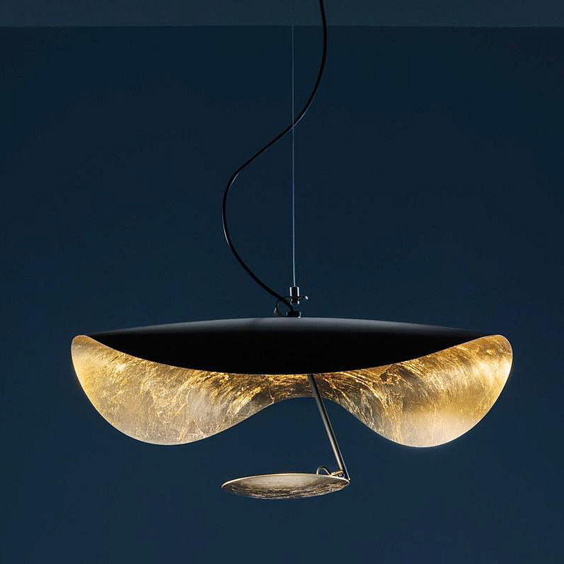 Designer 1-Bulb Pendant Lamp Hat Shaped Ceiling Hang Light with Metal Shade for Restaurant Clearhalo 'Ceiling Lights' 'Chandeliers' 'Modern Chandeliers' 'Modern' Lighting' 2384982