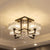 Contemporary Rectangle Ceiling Light Prismatic Crystal Living Room Semi Flush Mount Light in Black 5 Black Clearhalo 'Ceiling Lights' 'Close To Ceiling Lights' 'Close to ceiling' 'Semi-flushmount' Lighting' 2385030