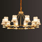 Brass Flared Chandelier Vintage Clear Rib Glass Living Room Suspension Pendant Light Clearhalo 'Ceiling Lights' 'Chandeliers' Lighting' options 2385087