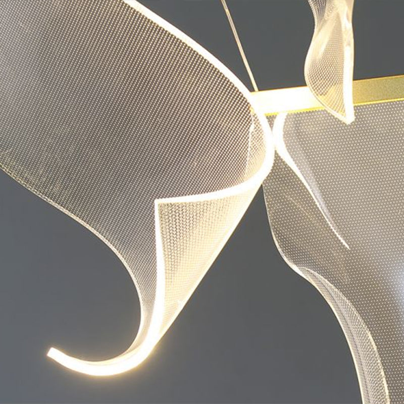Curl Acrylic Multi-Light Pendant Art Deco Clear LED Pendulum Light for Dining Room Clearhalo 'Ceiling Lights' 'Modern Pendants' 'Modern' 'Pendant Lights' 'Pendants' Lighting' 2385188