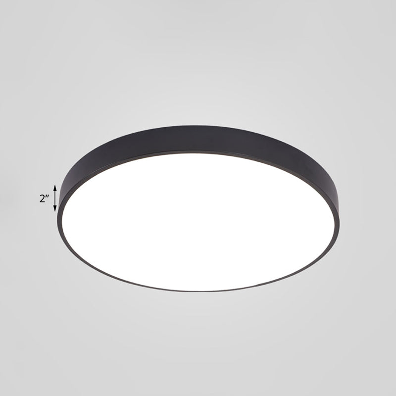 Meeting Room LED Ceiling Lamp Minimalist Black Flush Mount Light with Disc Acrylic Shade - Clearhalo - 'Ceiling Lights' - 'Close To Ceiling Lights' - 'Close to ceiling' - 'Flush mount' - Lighting' - 2385198