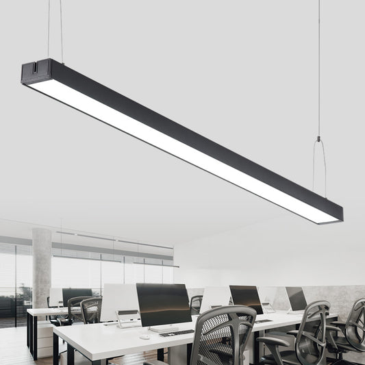 Linear LED Chandelier Light Fixture Simplicity Acrylic Conference Room Pendant Lamp Clearhalo 'Ceiling Lights' 'Chandeliers' 'Modern Chandeliers' 'Modern' Lighting' 2385203