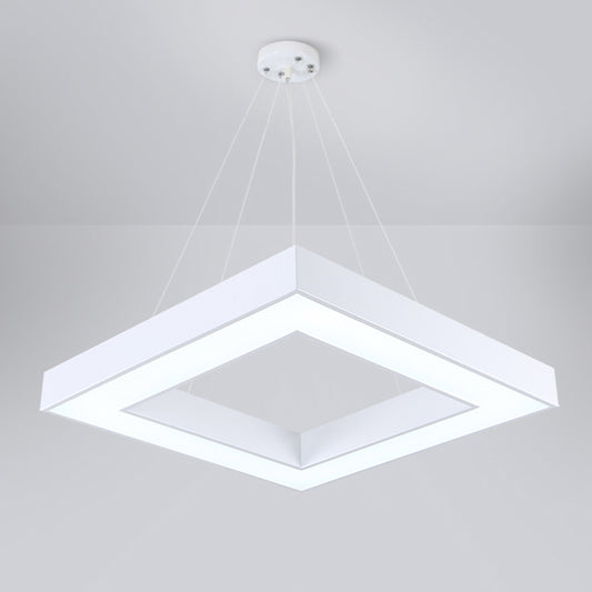 Simple LED Hanging Ceiling Light Square Chandelier Lighting with Acrylic Shade for Office Clearhalo 'Ceiling Lights' 'Chandeliers' 'Modern Chandeliers' 'Modern' Lighting' 2385206