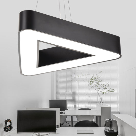 Acrylic Triangle Chandelier Lighting Simplicity LED Ceiling Suspension Lamp for Office Black Clearhalo 'Ceiling Lights' 'Chandeliers' 'Modern Chandeliers' 'Modern' Lighting' 2385229