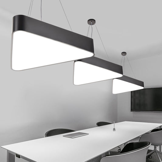 Acrylic Triangle Chandelier Lighting Simplicity LED Ceiling Suspension Lamp for Office White Clearhalo 'Ceiling Lights' 'Chandeliers' 'Modern Chandeliers' 'Modern' Lighting' 2385231
