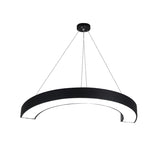 Black C Shaped Ceiling Chandelier Simplicity Acrylic LED Pendant Light Fixture for Office Clearhalo 'Ceiling Lights' 'Chandeliers' 'Modern Chandeliers' 'Modern' Lighting' 2385238
