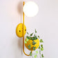 Ball Study Room Reading Wall Light Milk Glass 1 Bulb Modern Wall Sconce with Storage Bowl Clearhalo 'Wall Lamps & Sconces' 'Wall Lights' Lighting' 2385293