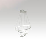 Minimalist Halo Hanging Lighting Acrylic 3-Head Restaurant LED Chandelier Pendant Light White 31.5" Clearhalo 'Ceiling Lights' 'Chandeliers' 'Modern Chandeliers' 'Modern' Lighting' 2385362