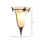 White Glass Trumpet Sconce Light Traditionary 1 Head Wall Lamp Fixture for Living Room Clearhalo 'Wall Lamps & Sconces' 'Wall Lights' Lighting' 238719