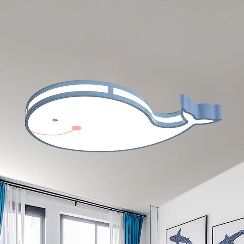 Whale Baby Bedroom Ceiling Light Acrylic Lovely Cartoon LED Flush Mount Ceiling Light Clearhalo 'Ceiling Lights' 'Close To Ceiling Lights' 'Close to ceiling' 'Flush mount' Lighting' 238817