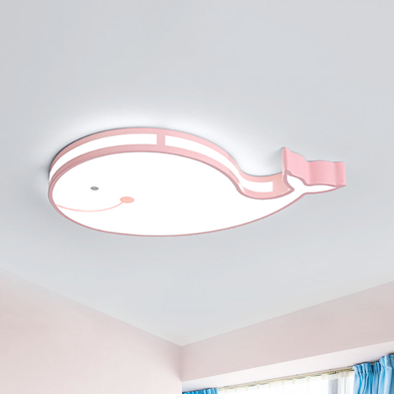Whale Baby Bedroom Ceiling Light Acrylic Lovely Cartoon LED Flush Mount Ceiling Light Clearhalo 'Ceiling Lights' 'Close To Ceiling Lights' 'Close to ceiling' 'Flush mount' Lighting' 238820