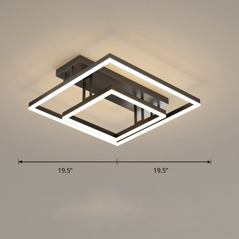 Geometric Semi Flush Light Contemporary Acrylic Bedroom Ceiling Mount Light Fixture