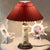PVC Pleated Shade Table Light Kids 1-Light Nightstand Lamp with Lighthouse Pedestal Red Clearhalo 'Lamps' 'Table Lamps' Lighting' 2388725