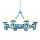 Cylindrical Up Chandelier Cartoon Opal Glass Child Room Pendant Light with Rudder Decor in Blue Clearhalo 'Ceiling Lights' 'Chandeliers' Lighting' 2388732