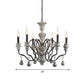 Resin Candlestick Chandelier French Country Dining Room Hanging Lamp in Black-Grey 6 Black Clearhalo 'Ceiling Lights' 'Chandeliers' Lighting' 2388806