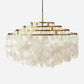 White 4 Layers Chandelier Vintage Shell 6-Light Dining Room Suspended Lighting Fixture Clearhalo 'Ceiling Lights' 'Chandeliers' Lighting' 2388819